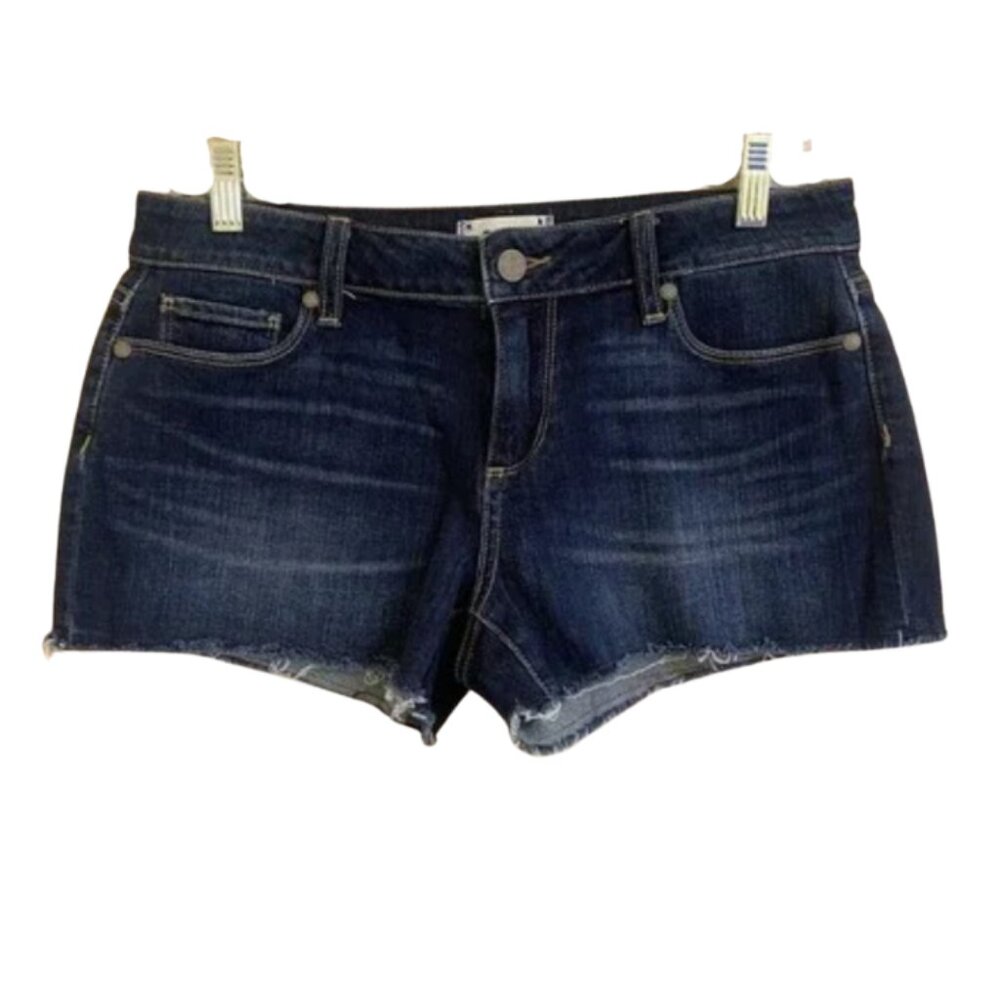 Paige Shorts Women's‎ 27 Blue Denim Catalina Short Frayed Hem Mid Rise